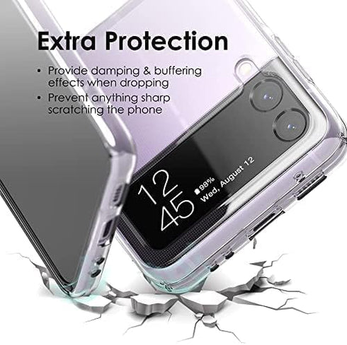 Clear Shockproof Case for Samsung Galaxy Z Flip 3, Slim Thin Protective Silicone Cover for Flip3 5G Phone
