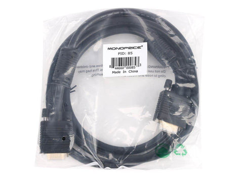 Monoprice 6ft SVGA Super VGA M/M Monitor Cable w/ Ferrites - Gold Plated