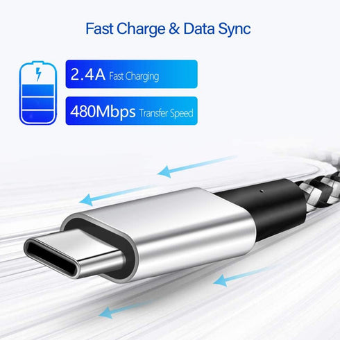 Deegotech Type C Charger, 10 ft Fast Charging USB C Cable, Nylon Braided, Fit for Galaxy S10 S9 S8 Plus, Note9