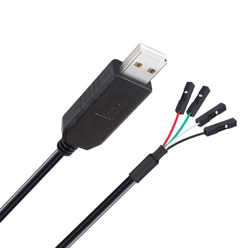 DTech USB to TTL Serial Adapter 3.3V Debug Cable TX RX Signal 4 Pin Female Socket (3ft, Black)