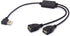 Left Angled USB Splitter Cable, 90 Deg USB 2.0 A Male to Dual Female Data Charging Adapter Cord