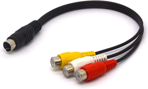 GLHONG 4 3 Pin S-Video to RCA Female TV Adapter Cable Conversion Cord for TV PC Computer Video AV Projector