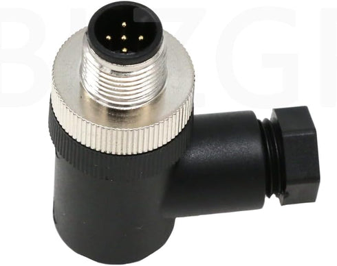 M12 Right Angle 5Pin Sensor Connector Waterproof Aviation Wire 12mm Male Plug Electrical Screw-Joint 1 Pack