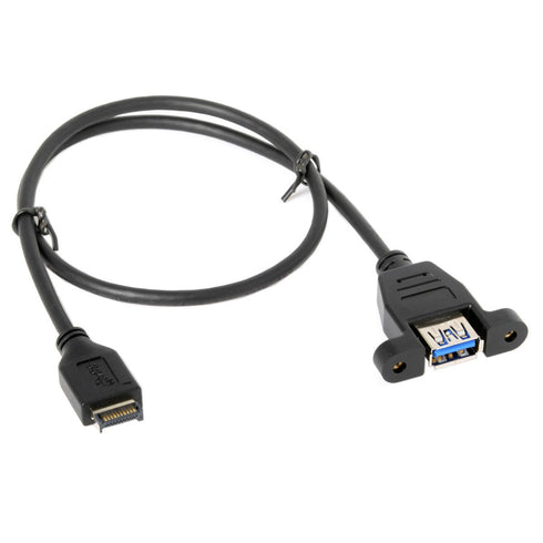cablecc USB 3.1 Front Panel Header to USB 3.0 Type-A Female Extension Cable, 50cm Panel Mount Type