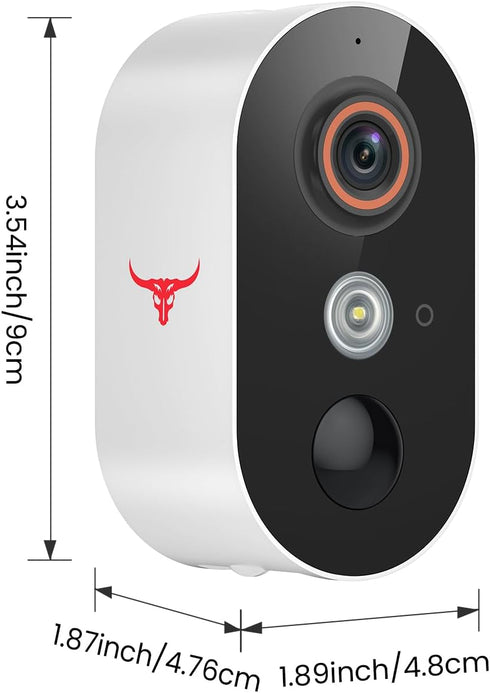 GlowPop 1080p 2-Way 2.4G (1 Wireless Security Camera with AI Human Detection, Night Vision, Talk, Cloud Storage, WiFi