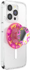 PopSockets Pink Relief Round Phone Grip Compatible with MagSafe, Adapter Ring Included, Wireless Charging Holder