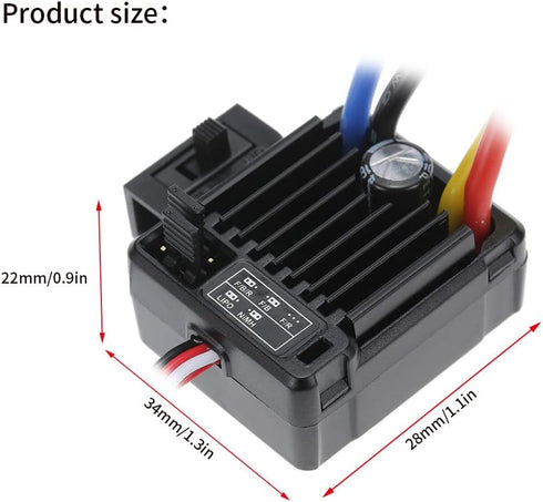 WP-1060-RTR 2S-3S 60A 1/10 Goolsky Waterproof Brushed ESC for Tamiya Traxxas Redcat HSP HPI RC Car