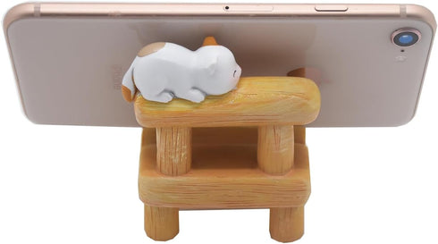 Cute Cat Cell Phone Stand Holder for Desk, Cartoon Animal Resin Smartphone Holder Compatible with All Mobile Phones