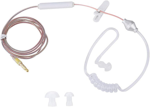 Yoidesu Universal 3.5mm Jack Acoustic Hollow Air Tube Earbuds with Microphone, Anti-Radiation Wired Earpiece (Clear)