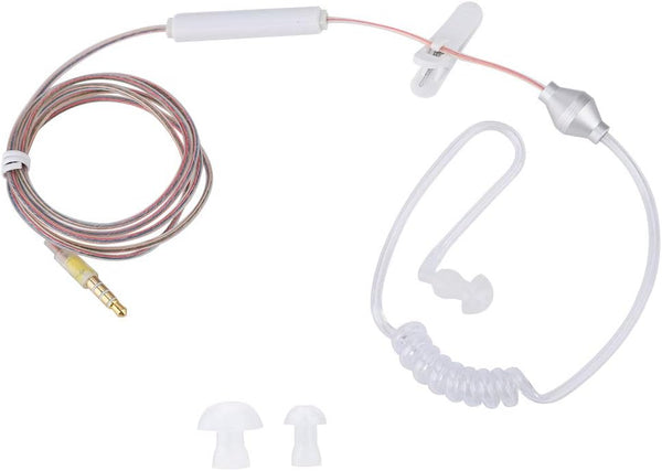 Yoidesu Universal 3.5mm Jack Acoustic Hollow Air Tube Earbuds with Microphone, Anti-Radiation Wired Earpiece (Clear)