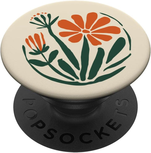 Boho Fall Flowers Orange Girly Nature Botanical PopSockets Standard PopGrip