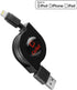 Cellet Retractable Lightning Charger Cable for iPhone 14 Pro Max, Compatible with Apple Devices, MFI Certified