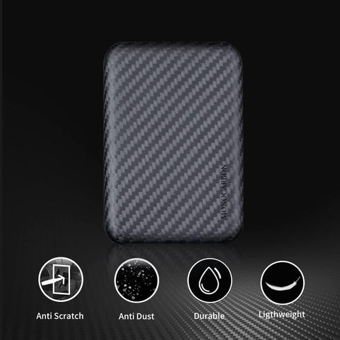 MONOCARBON MagSafe Battery Pack Case for iPhone 15 Pro Max, Carbon-Fiber Portable Charger Case for iPhone 14, 13, 12,