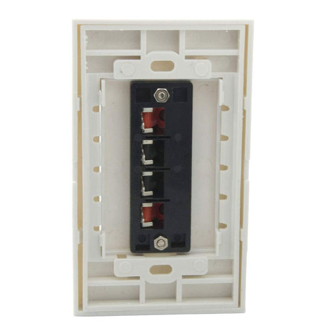 Speaker Wall Plates with Terminal Block for Stereo Home Theater (2 Pack, 4 Terminal)