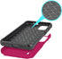TJS Nokia C110 N156DL Case with Tempered Glass Screen Protector, Dual Layer Hybrid Magnetic Shockproof Protection (Pink)