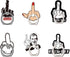 Set of 6 Funny Punk Finger Cell Phone Ring Holder Stand, Adjustable Universal 360° Rotates and Swivels