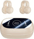 Wireless Earbuds Open Ear Clip Headphones, Air Conduction Sport Bluetooth 5.3 Headphones with LED Power Display (Yellow)