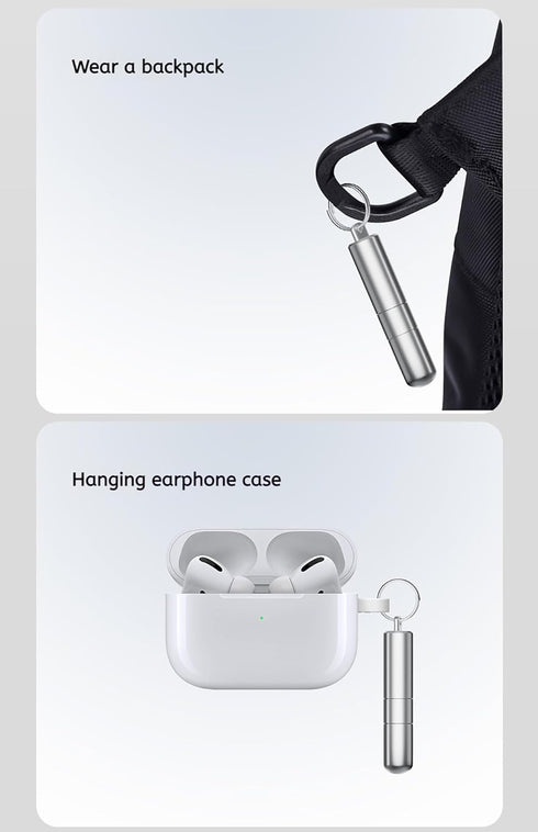 Headset 1-Pack) Mobile Phone SIM Card Removal Tool, Earphone Cleaning Kit, Premium Keychain, Bluetooth Cleaner (Silver