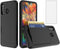 Asuwish Phone Case for Samsung Galaxy A11 with Black Credit Card Holder Slot, Tempered Glass Protector
