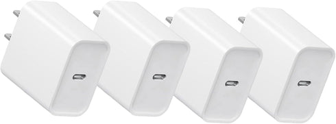 REKNA 4-Pack, Fast Charger USB C, Type C Ports Plug Wall Charger, Fast