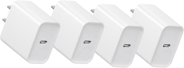 REKNA 4-Pack, Fast Charger USB C, Type C Ports Plug Wall Charger, Fast