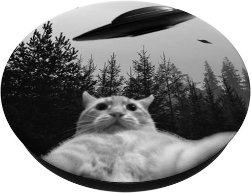 Alien Cat UFO Funny Cat PopSockets Standard PopGrip