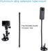 PellKing Suction Cup Mount for Insta360 X3/X2/X, GoPro with 27cm Extension Tube and Double Ball Head Adapter