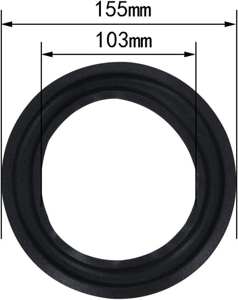 Fielect 6 Inch Speaker Foam Edge Surround Rings, Replacement Parts for Speaker Repair, 4pcs