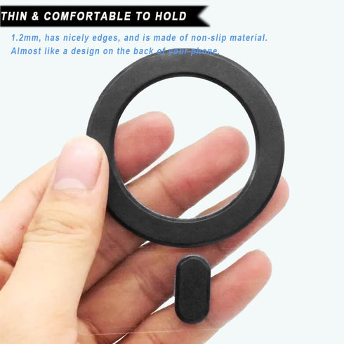 2 Pack Magnetic Adapter Ring, Universal Magnetic Sticker for Magsafe Accessories & Wireless Charging, Black/White