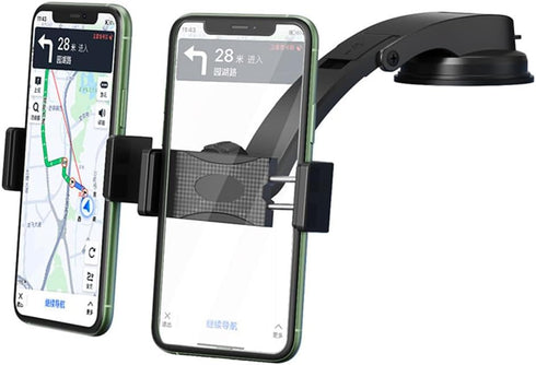 Dual Car Phone Mount, Adjustable Phone Holder for Car Dashboard, Compatible with 3.5 to 6.8 inch Smartphones