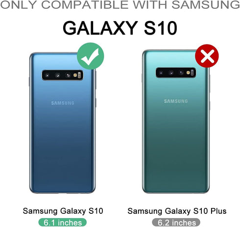 Dexnor for Samsung Galaxy S10 Case, Heavy Duty Military Grade Protection with Built-in Screen Protector and Kickstand