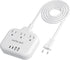 European Travel Plug Adapter, US to European with 3 American Outlets & 4 USB, 5ft Power Cord for Travel