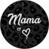 Mama Text for Mommy in Black Cheetah Pattern with Heart PopSockets Standard PopGrip