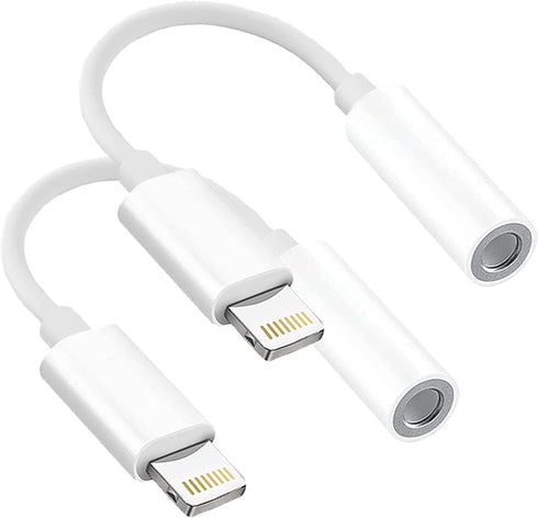 Headphones Adapter, 2 Pack Lightning to 3.5 mm Audio Aux Adapter Dongle for iPhone 14 13 12 11 Pro