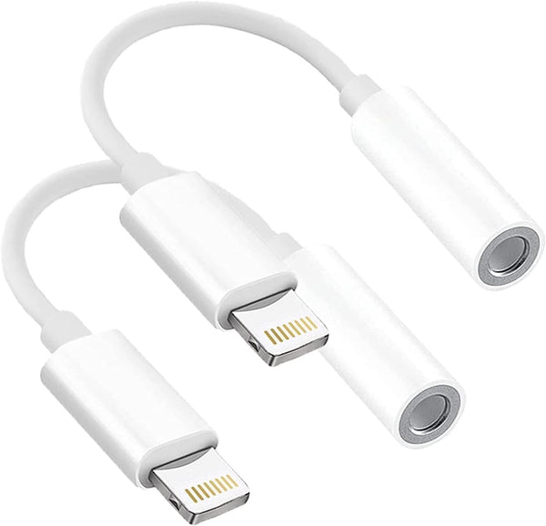 Headphones Adapter, 2 Pack Lightning to 3.5 mm Audio Aux Adapter Dongle for iPhone 14 13 12 11 Pro