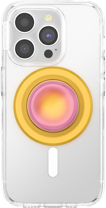 PopSockets Round Phone Grip Compatible with MagSafe - Jelly Sunni, Adapter Ring Included