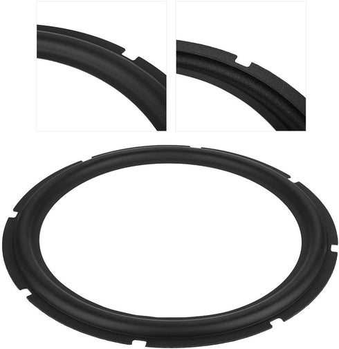 Universal Foam Surrounds Circle for Bass Speaker, Loudspeaker Perforated Rubber Edge Subwoofer Spare Parts (Black)