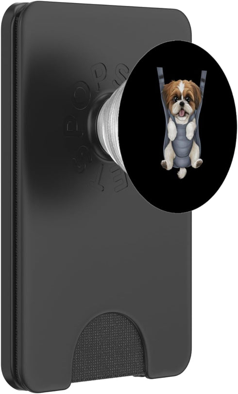 Shih Tzu Puppy Lover PS Funny Shih Tzu Puppy In A Baby Carrier. Dog Lover PopSockets PopWallet