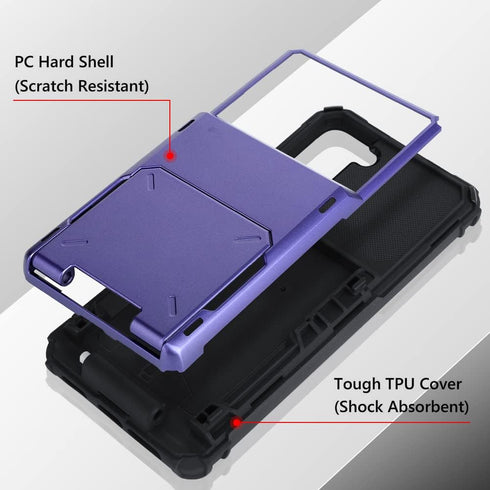 Wallet Case for Samsung Galaxy S22 with 4 Card Holder Slot - Shockproof Hybrid Heavy Duty Protection Armor Case