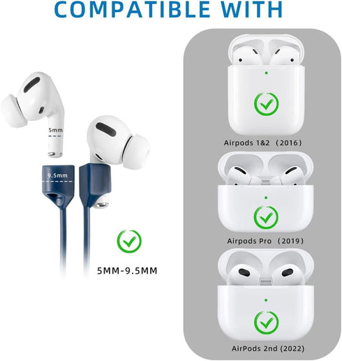 Ultra Strong Magnetic Anti-Lost Straps for AirPods - 4 Pack Soft Silicone Lanyard for AirPods 1/2/Pro/2nd/3rd