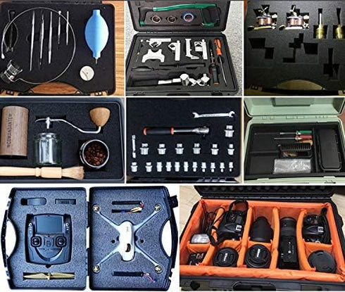 Small Hard Carrying Case with Pluck Foam Interior for Pistol, GoPro, Microphone, Camera, Outer Size 12.2 x 10