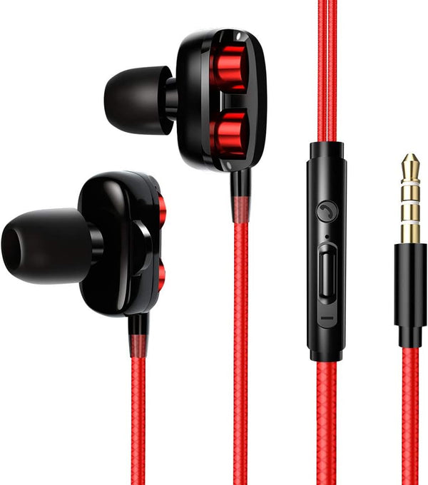 3.5mm Wired Headphones - Earbuds with Microphone and Noise Cancelling for Samsung, Switch, Kindle, and MP3 Players