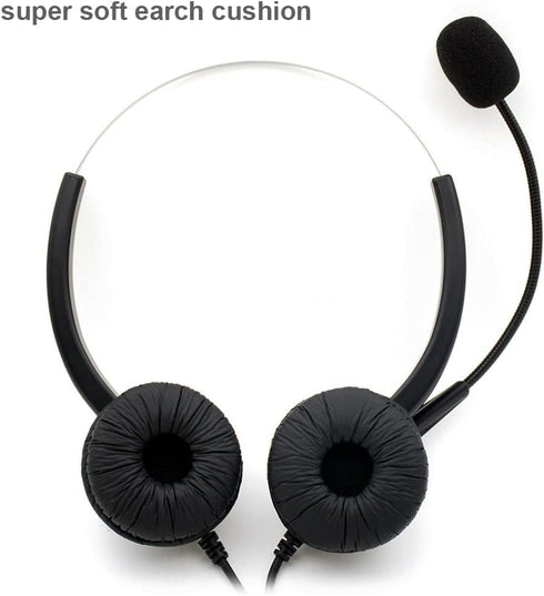 TelPal Binaural Headset: Noise Cancelling, 4-Pin RJ9, Hands-Free for Call Centers, Ideal for Counseling & Hospitals.