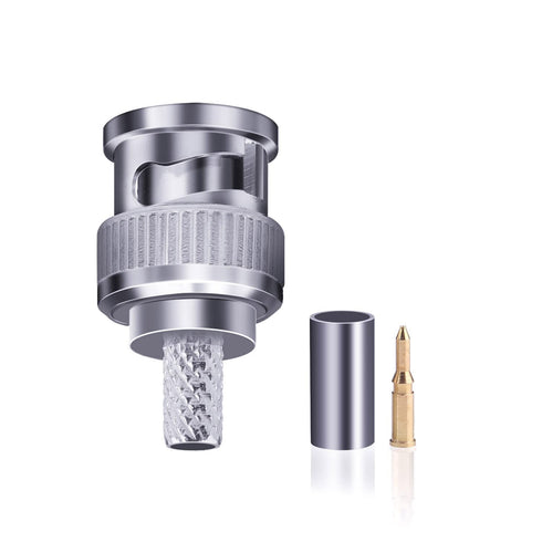 BNC Male Connector, 16 Pcs 50 Ohm BNC Male Plug Crimp Connector for RG58 LMR195 Coaxial Cable