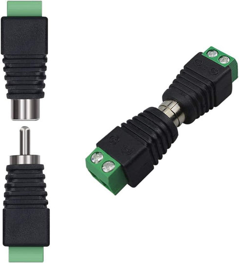 FULARR 20Pcs Professional RCA Connector Kit - 10 Pairs RCA Male Plug & Female Socket for AV Screw Terminal Block