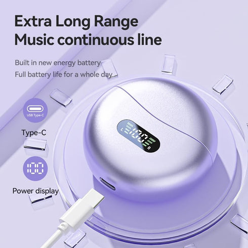 Ear Clip Earbuds, Mini Open Ear Bone Conduction Headphones, True Wireless Bluetooth for Sport, Compatible with iPhone