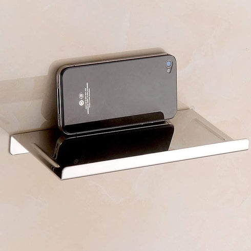 Hallyware Bathroom Small Cell Phone Shelf Stainless Steel Anti-Slip Phone Holder Stand Wall Mounted for Small Speaker