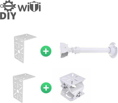 WiTi L-Shape Wall and Ceiling Mount Bracket for CCTV Cameras, Solid Metal Holder for Security Surveillance