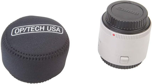 OP/TECH USA Fold-Over Neoprene Lens Pouch, Durable Camera Lens Case with No-Lose Lid, 304 (Black)