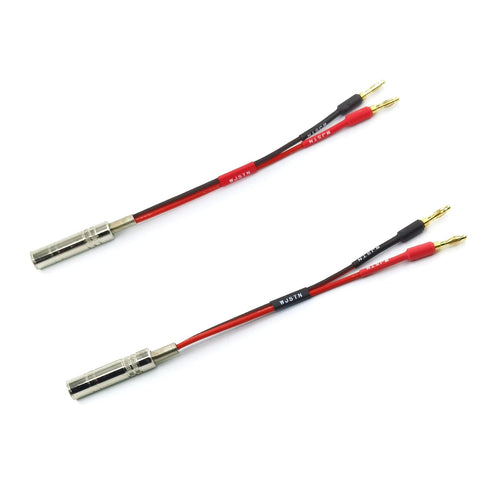 1/4 TS to Banana Plug Speaker Cable 6.35 mm 1/4" Female to Banana Plug Mono Adapter 8 inches 2pack